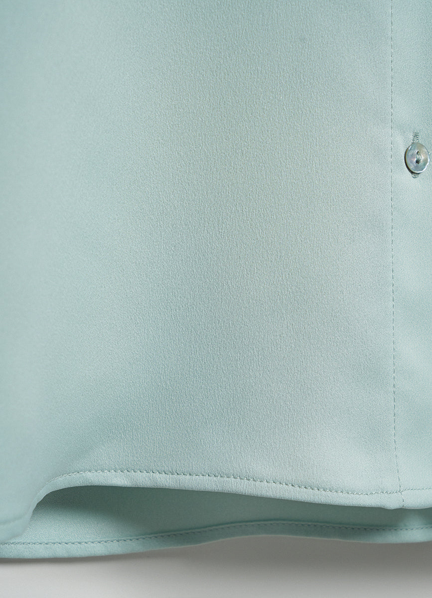 Mint Green Blouse with Decorative Flower