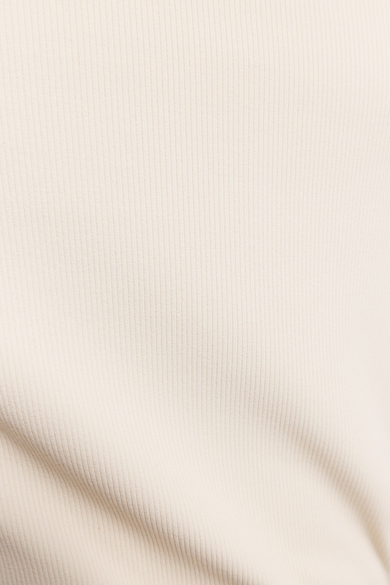 Cream Ribbed Knit Polo