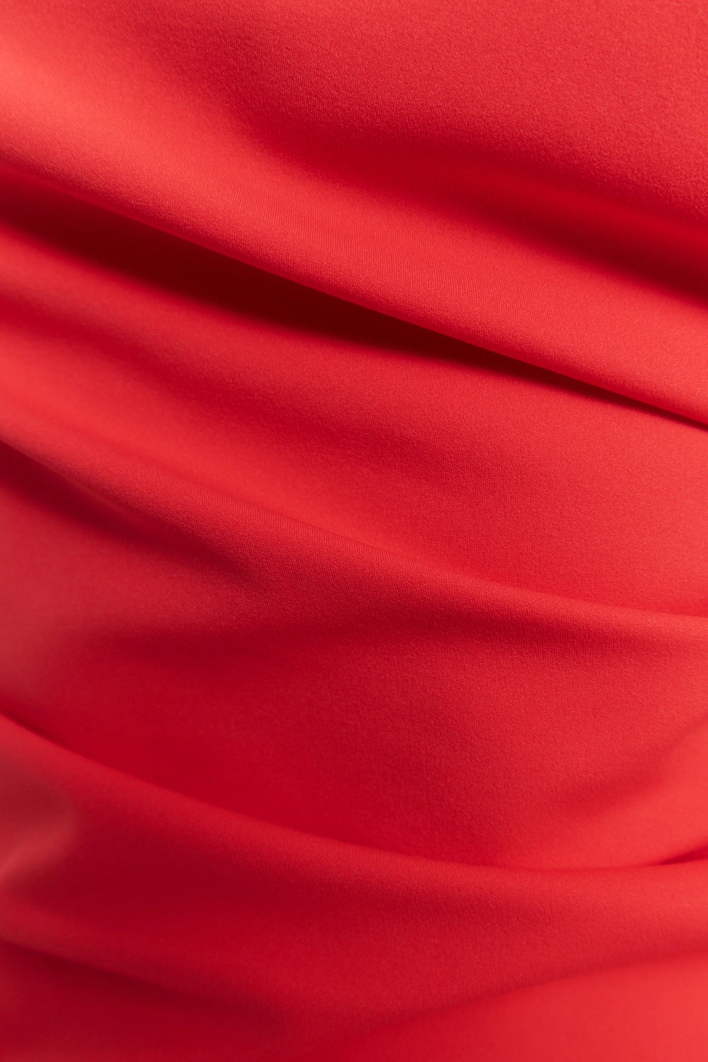 Red Long Sleeves Draped Top