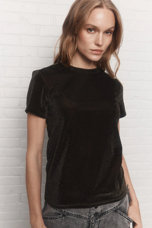 Green Shiny Velvet T-shirt