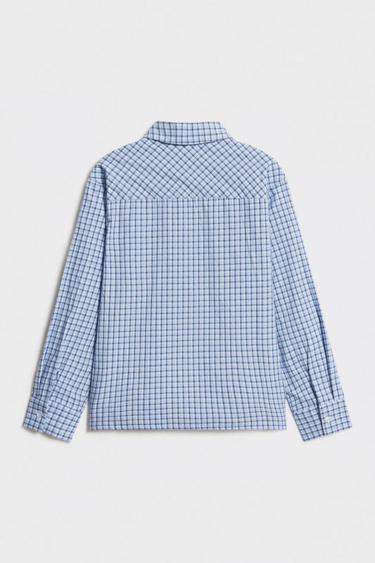 Kids' Blue Ruffled Cotton Shirt