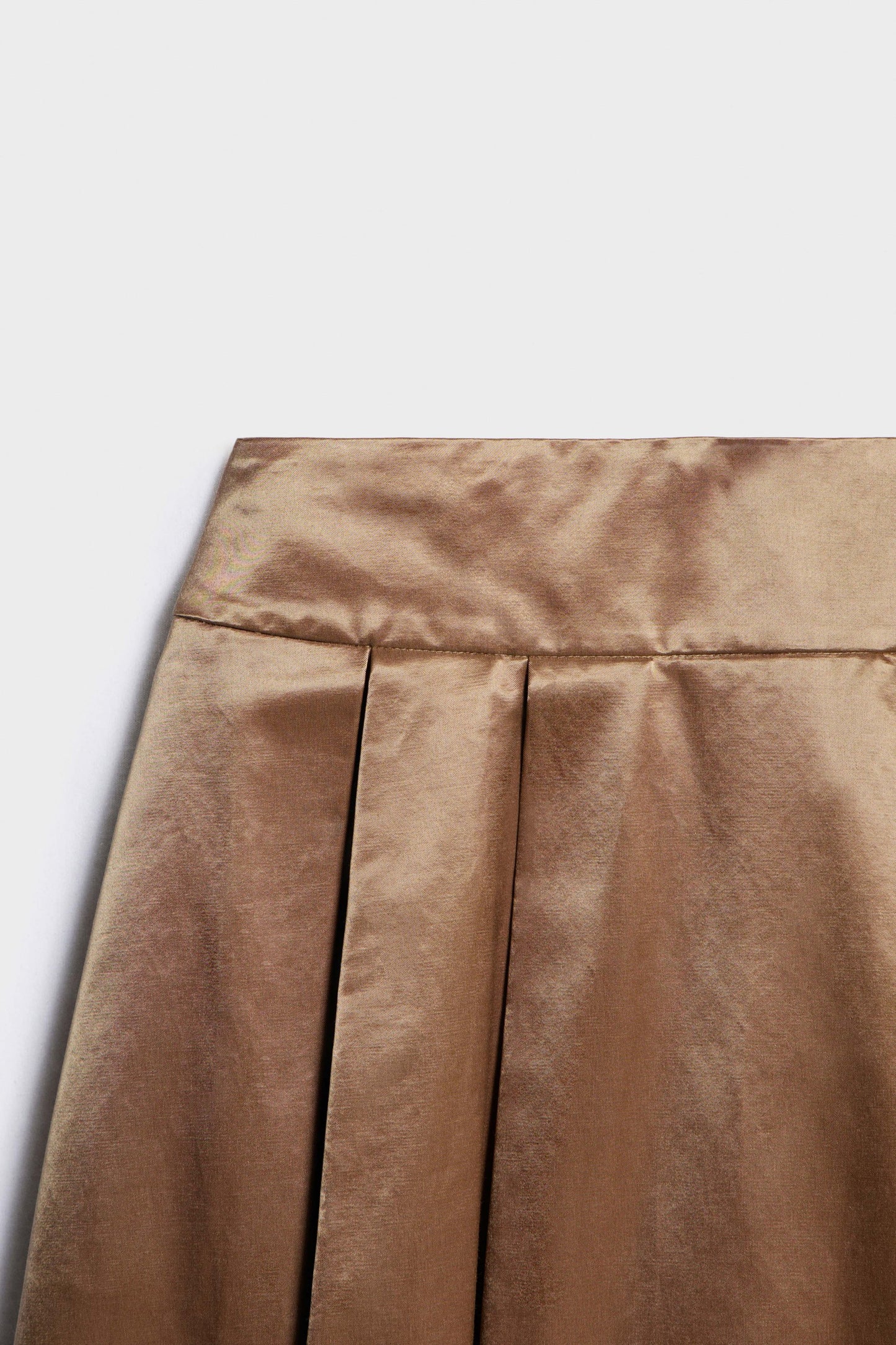 Brown Flared Midi Skirt