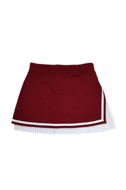 Red Lined Pleated Active Skort