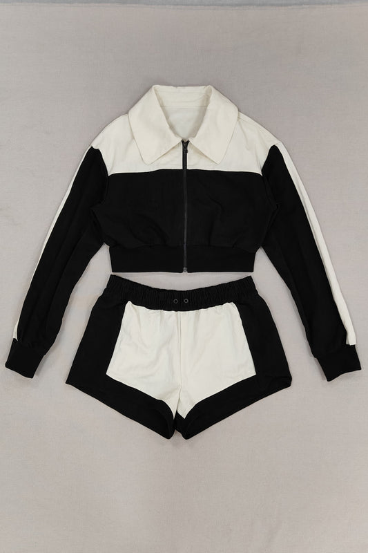 Black And White Panelled Shirt
