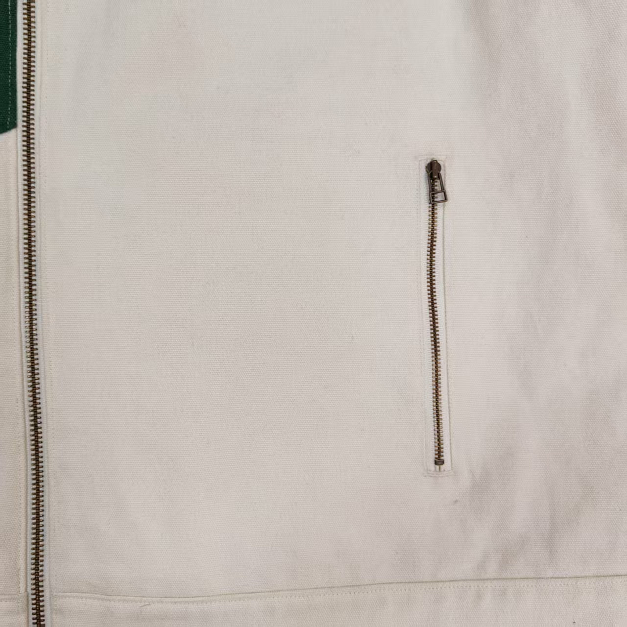 Beige Stand Collar Zipper Wave Jacket