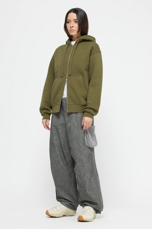 Olive Zip Hoodie