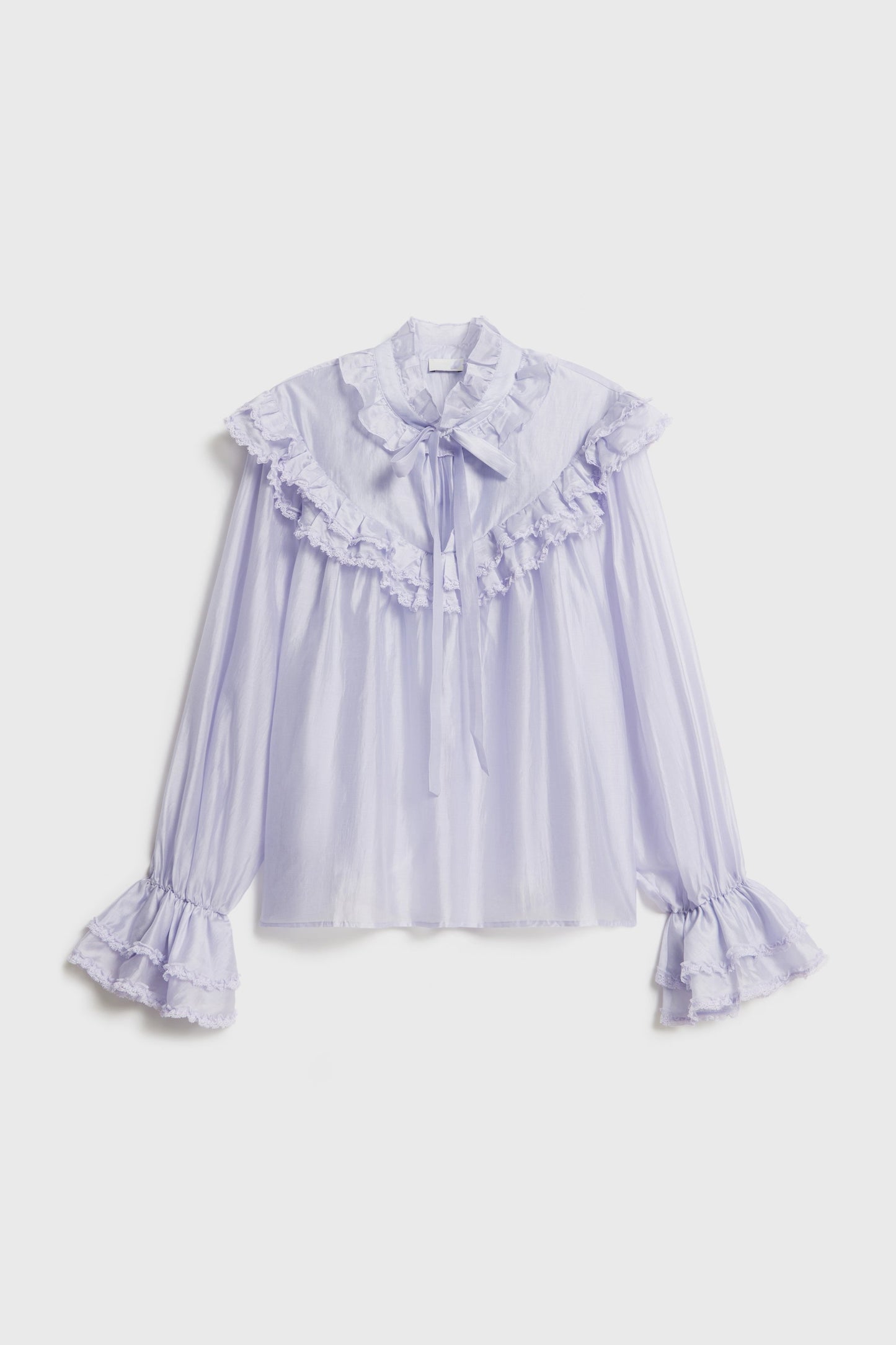 Purple Trimmed Lace Blouse