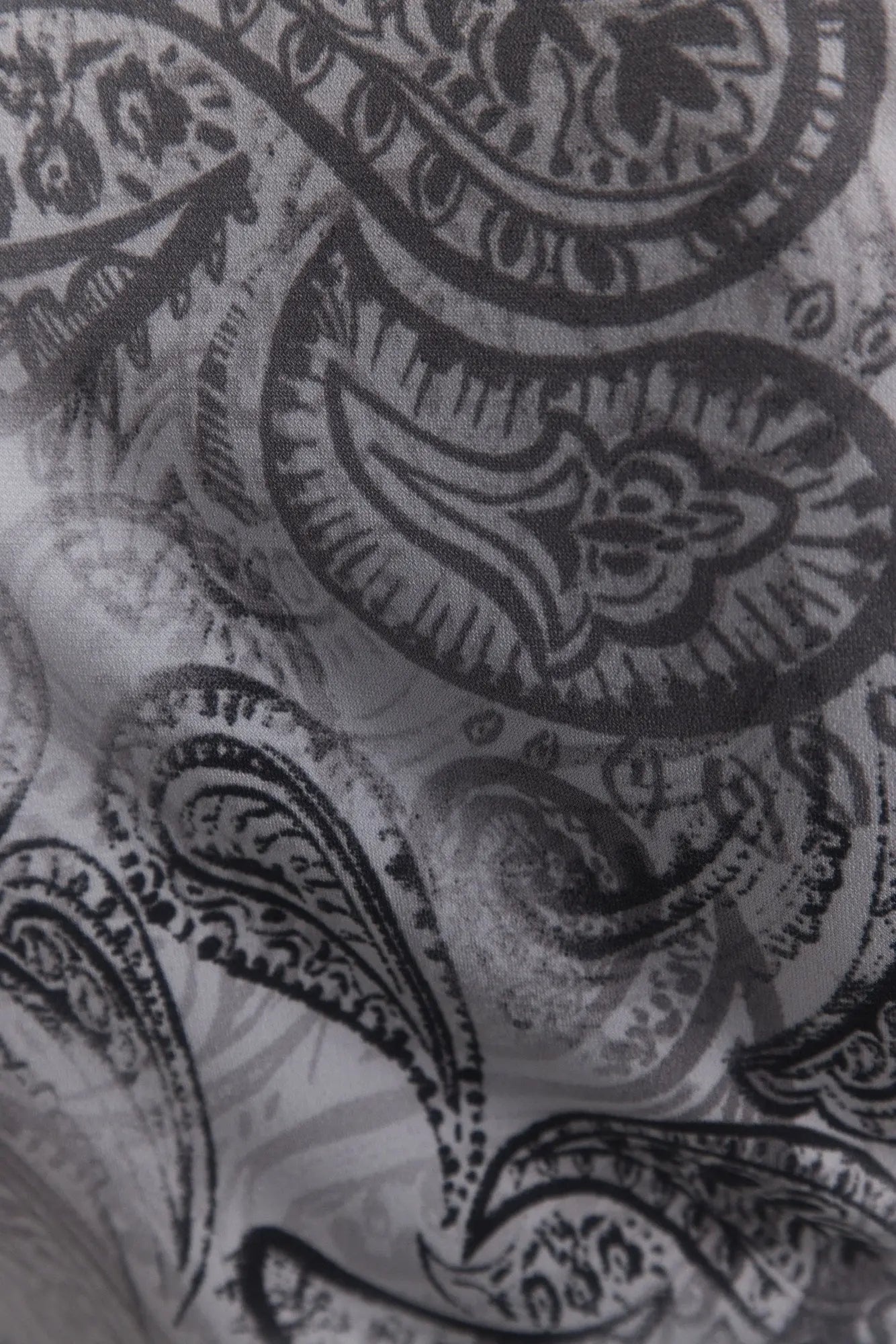 Grey Paisley Print Top