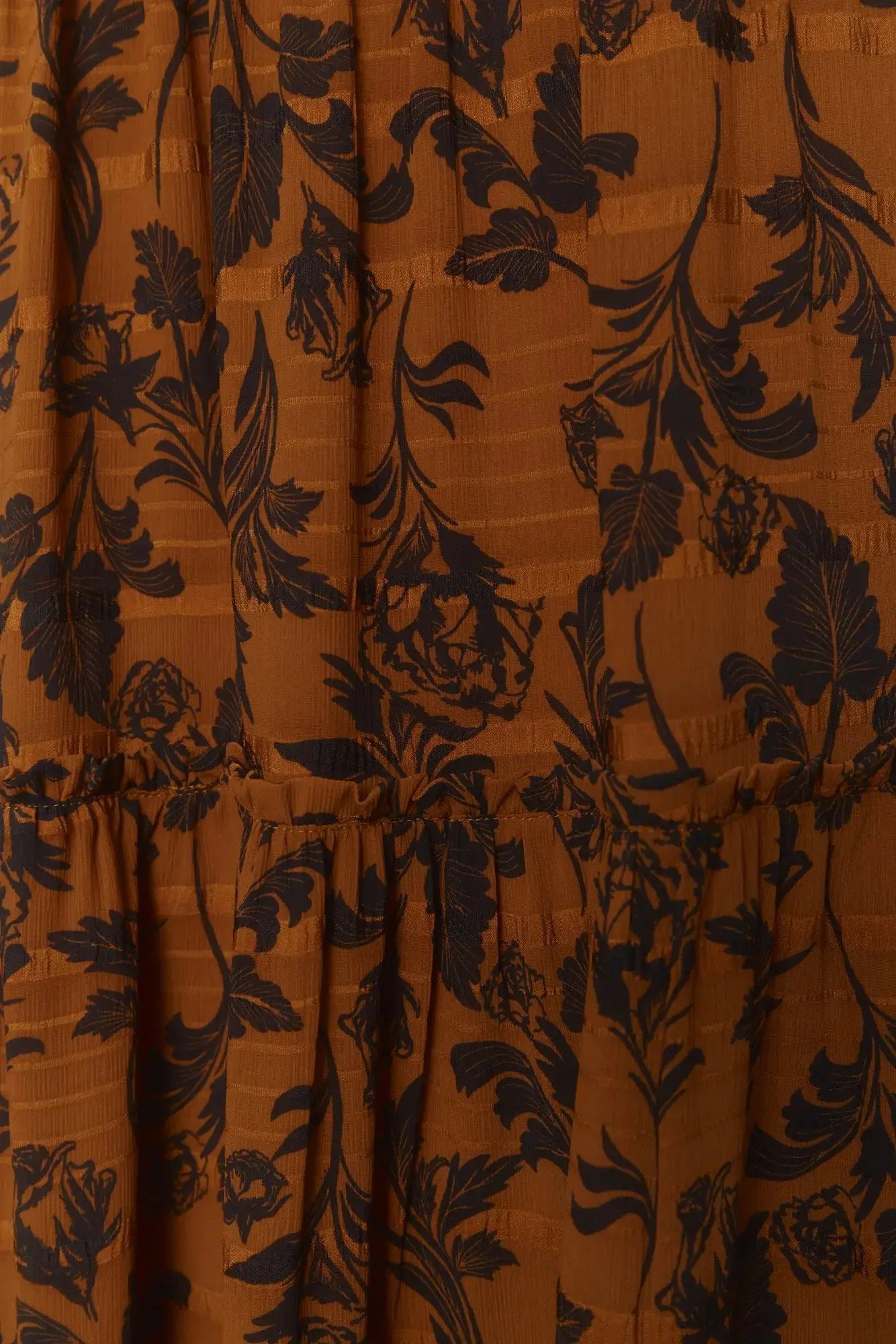 Brown Floral Print Maxi Dress