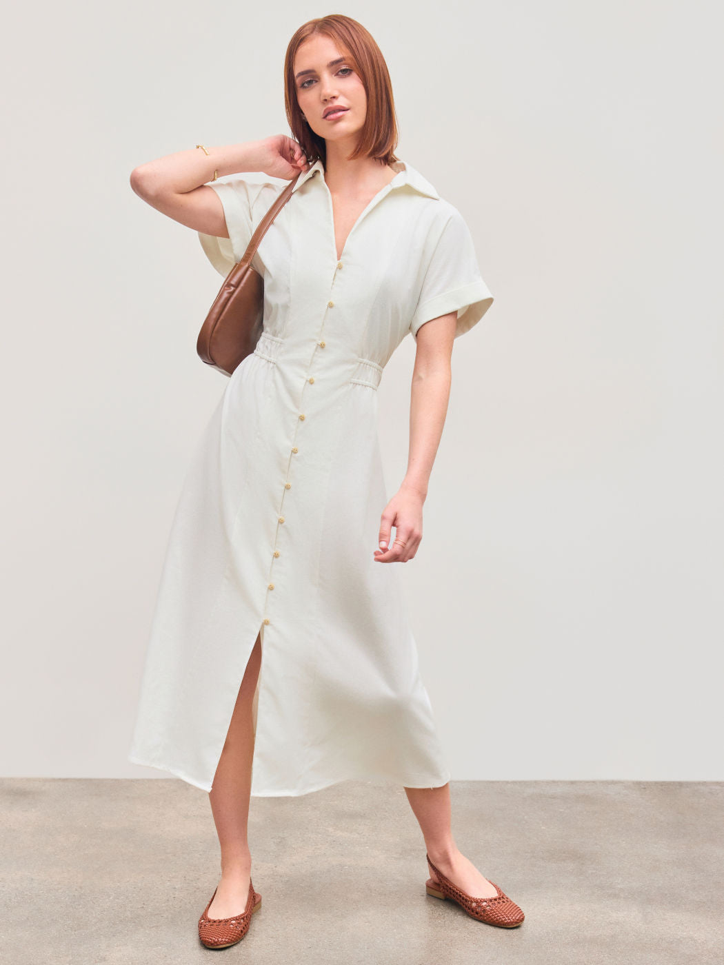 White Button Shirt Dress