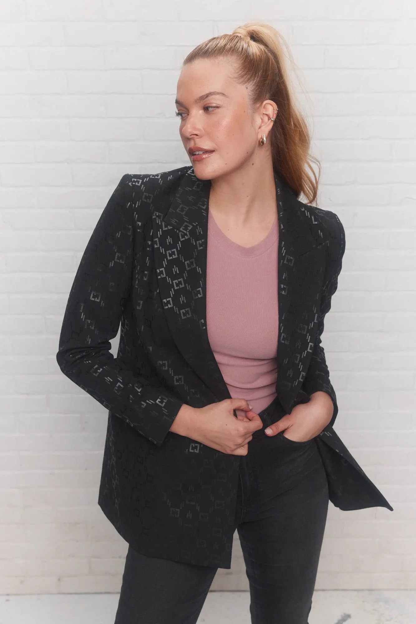 Pink Long Sleeve Fitted Top