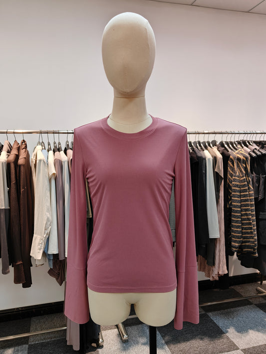 Pink Long Sleeve Fitted Top