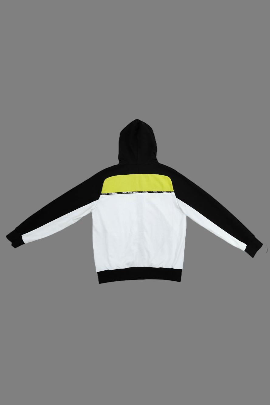 Black and White Triple Hooded Zip-up Jacket