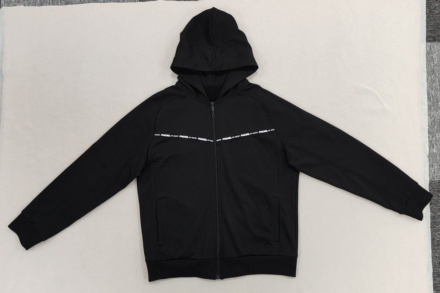 Black Hooded Zip-up Jacket