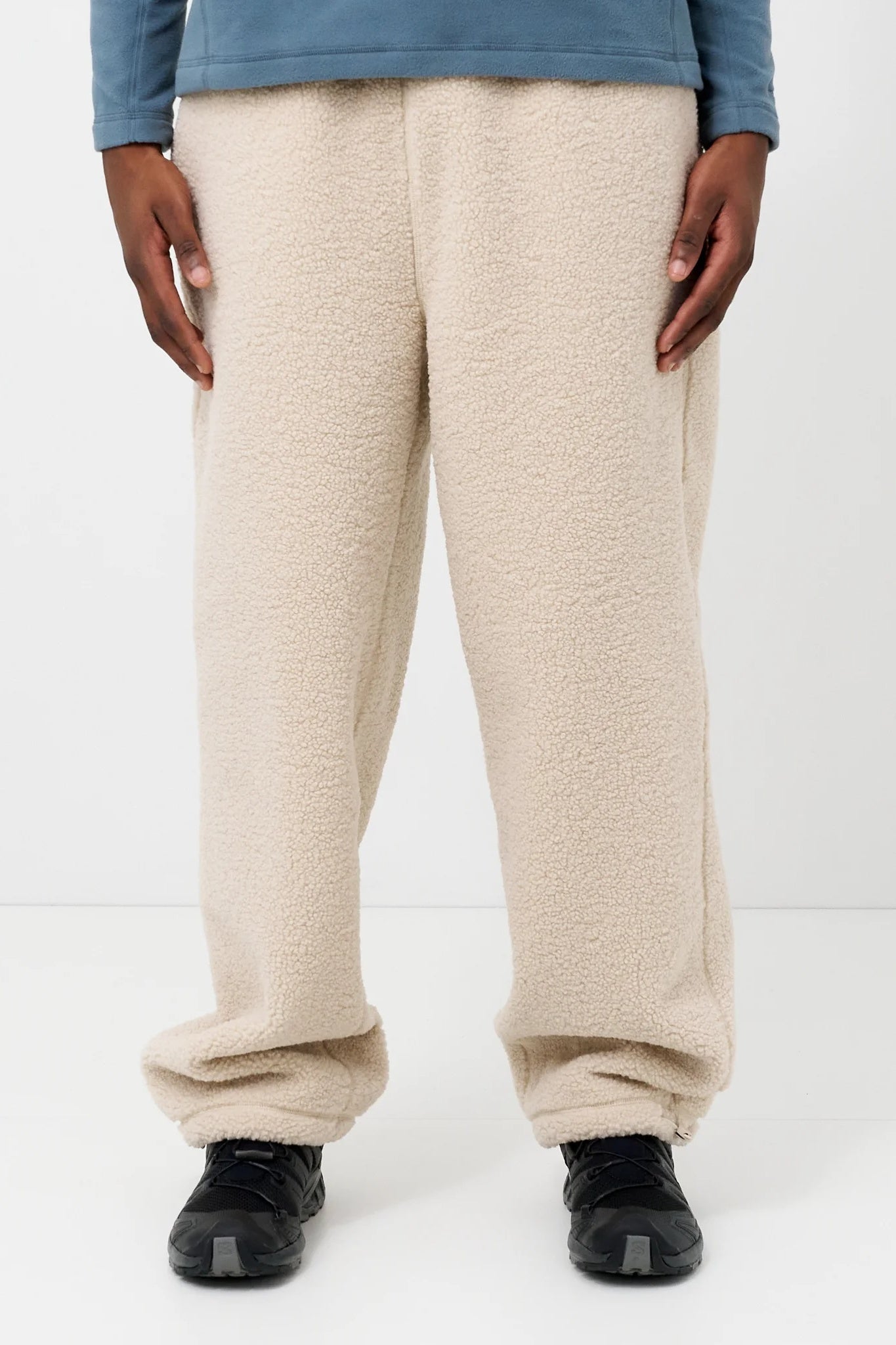 Cream Sherpa Fleece Jogger Pants
