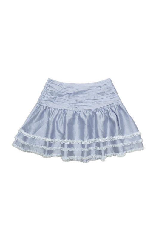 Purple Lace Trim Layered Skirt