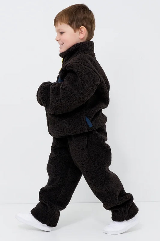 Kids' Brown Sherpa Fleece Jacket