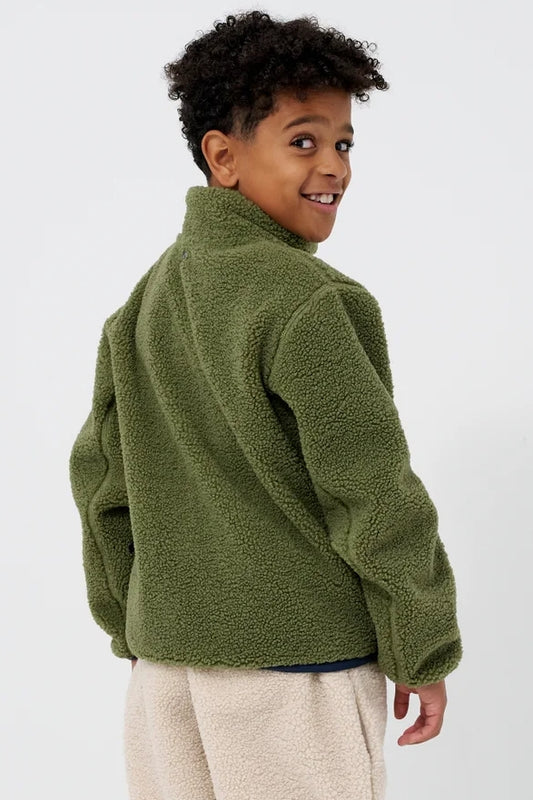 Kids' Green Sherpa Fleece Jacket
