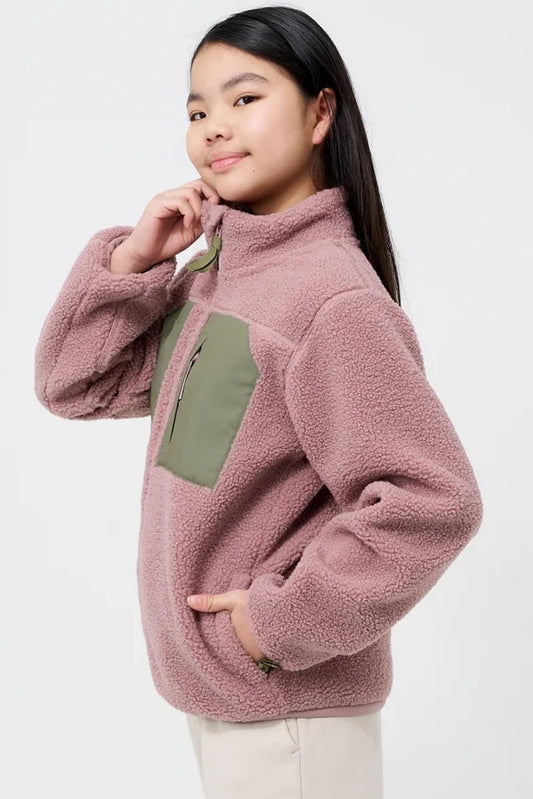 Kids' Pink Sherpa Fleece Jacket