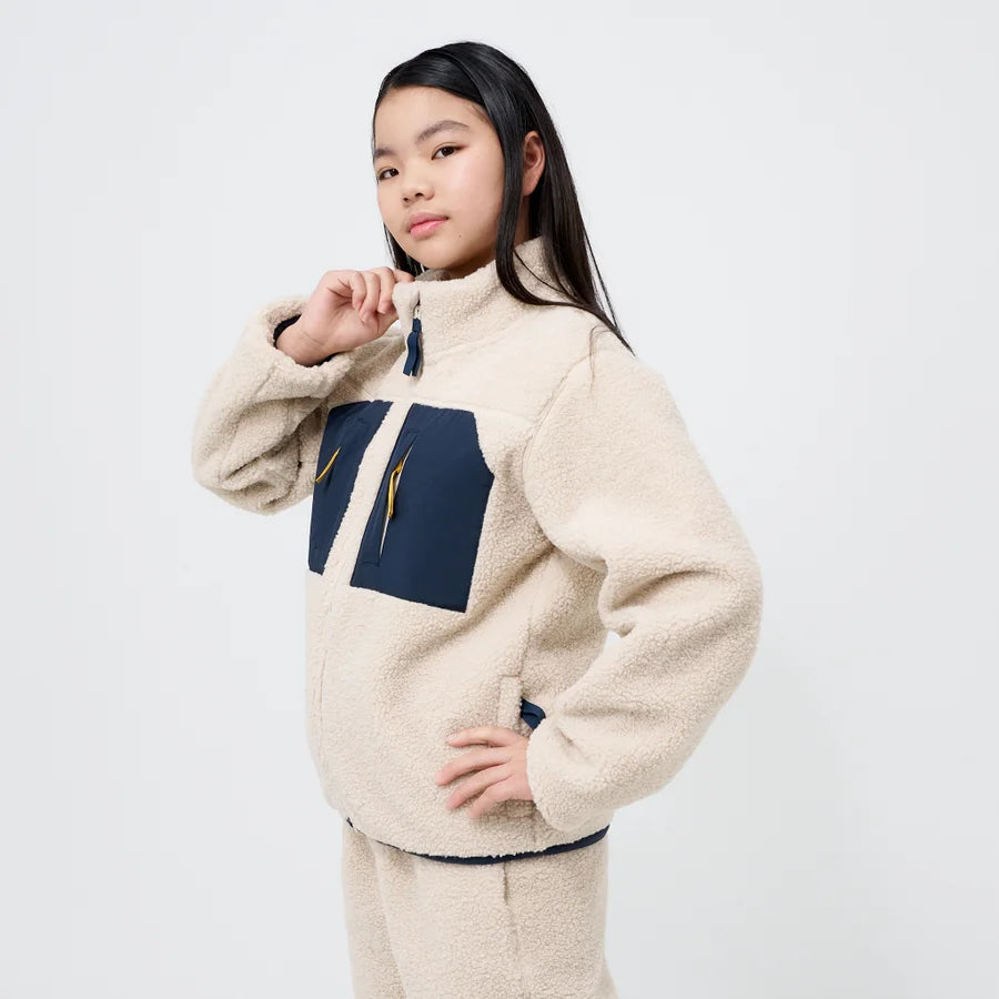 Kids' Cream Sherpa Fleece Jacket