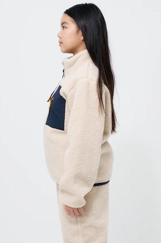 Kids' Cream Sherpa Fleece Jacket
