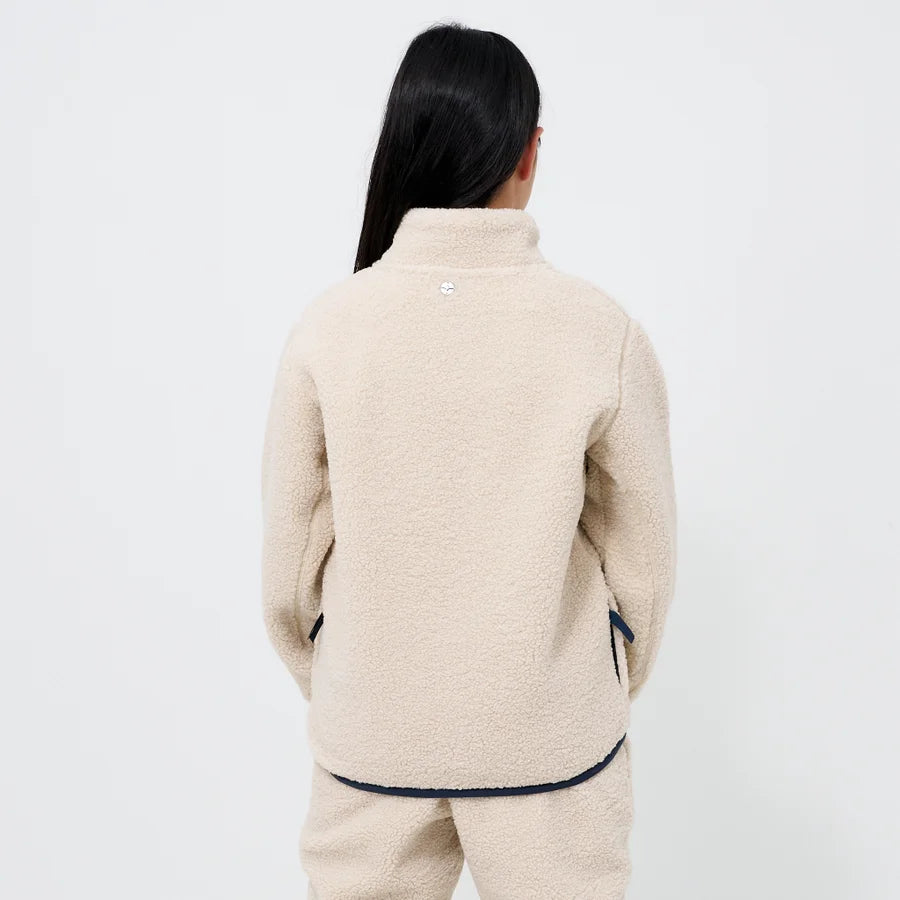 Kids' Cream Sherpa Fleece Jacket