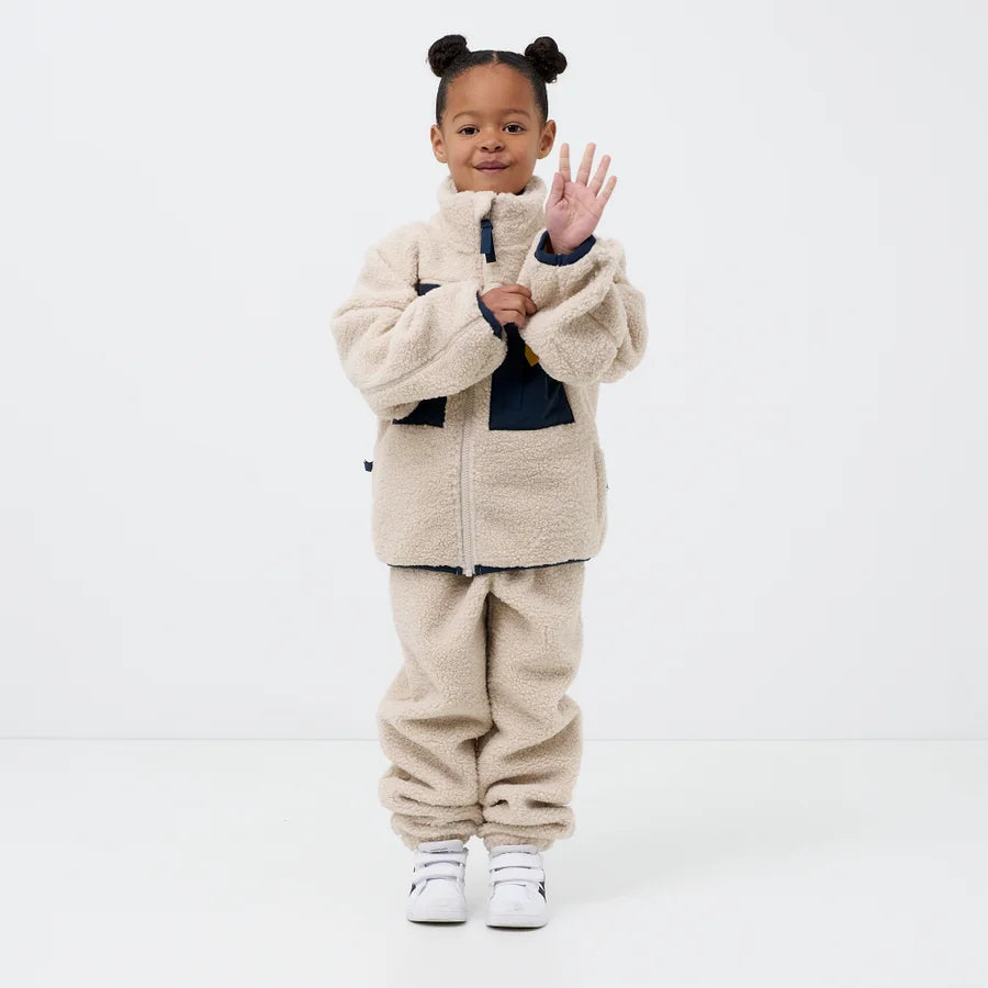 Kids' Cream Sherpa Fleece Jacket
