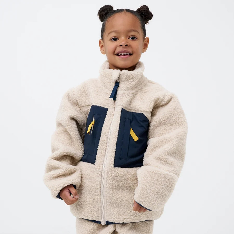 Kids' Cream Sherpa Fleece Jacket