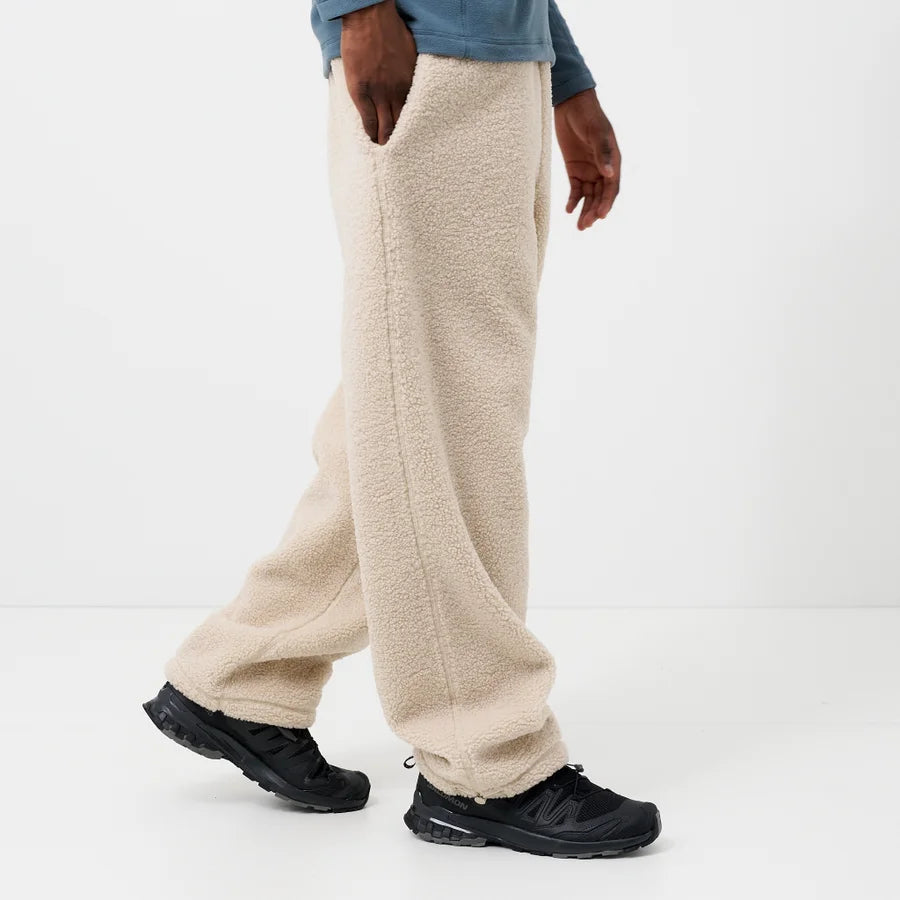Cream Sherpa Fleece Jogger Pants