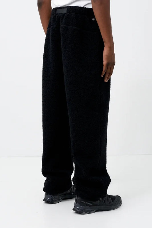 Black Sherpa Fleece Jogger Pants