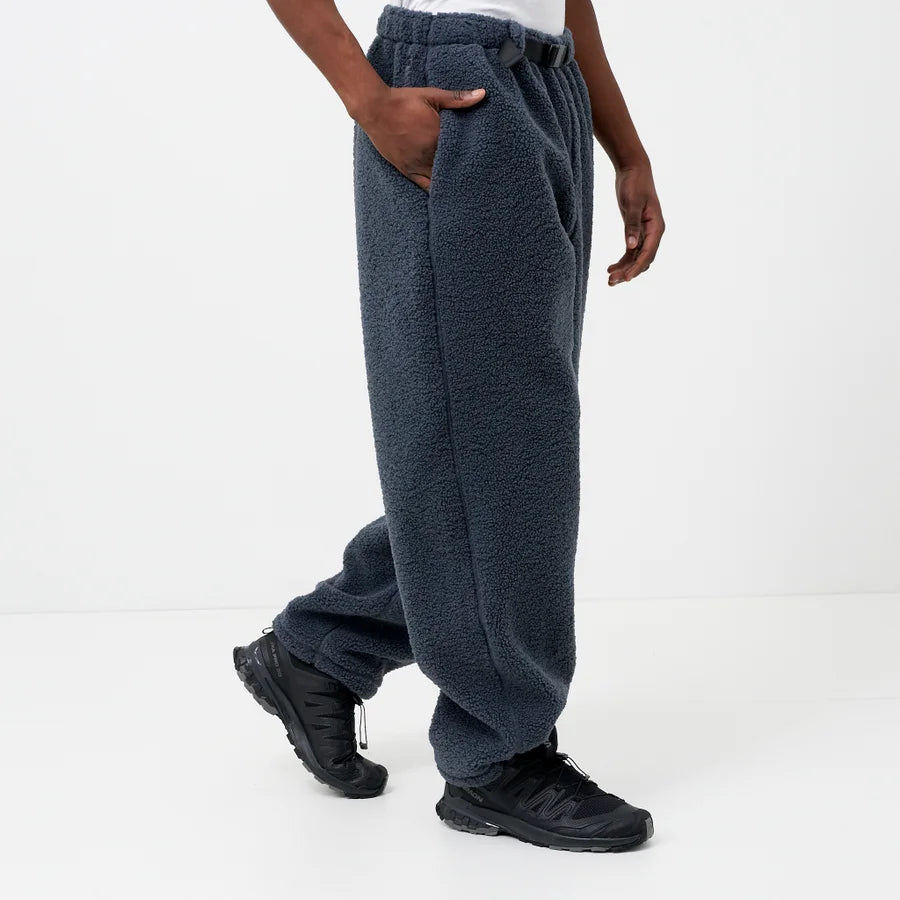 Blue Sherpa Fleece Jogger Pants