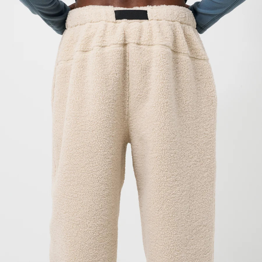 Cream Sherpa Fleece Jogger Pants