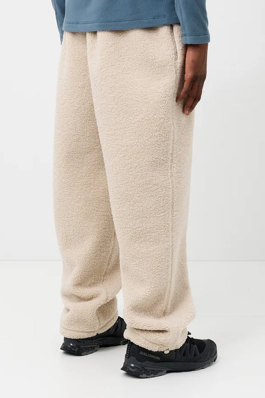 Cream Sherpa Fleece Jogger Pants