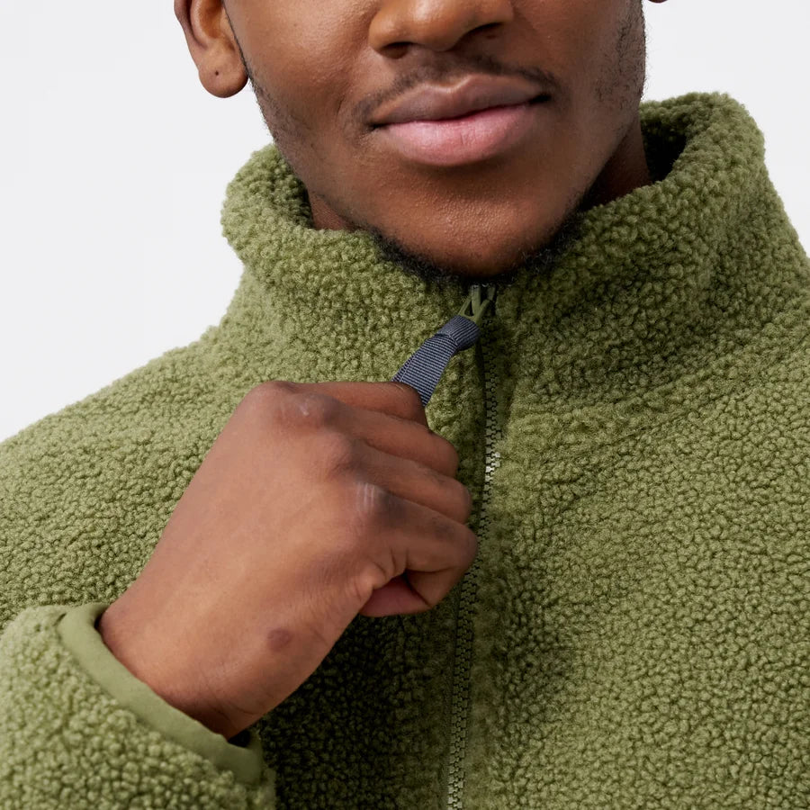 Green Sherpa Fleece Jacket