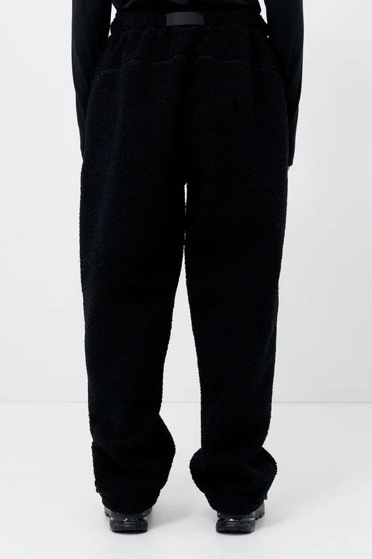 Black Sherpa Fleece Jogger Pants