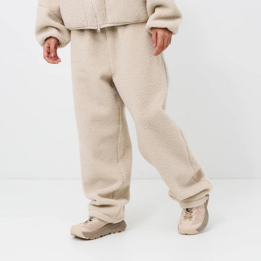 Cream Sherpa Fleece Jogger Pants