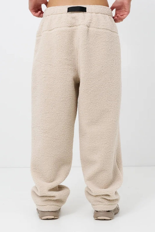 Cream Sherpa Fleece Jogger Pants