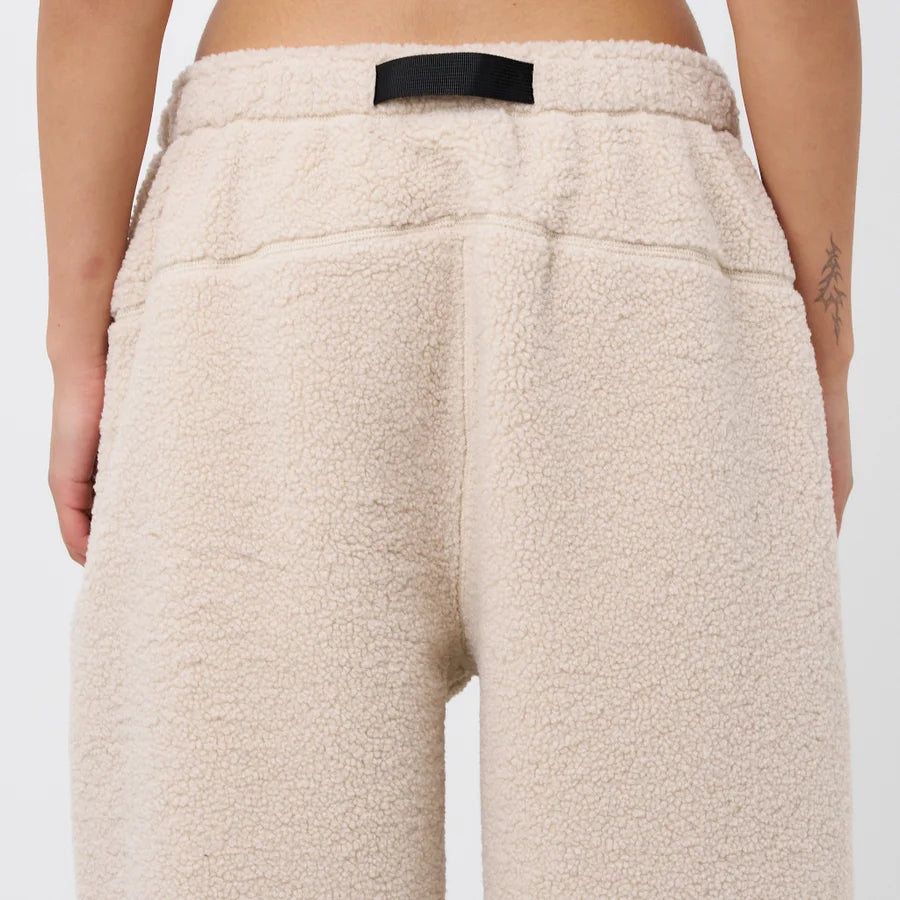 Cream Sherpa Fleece Jogger Pants