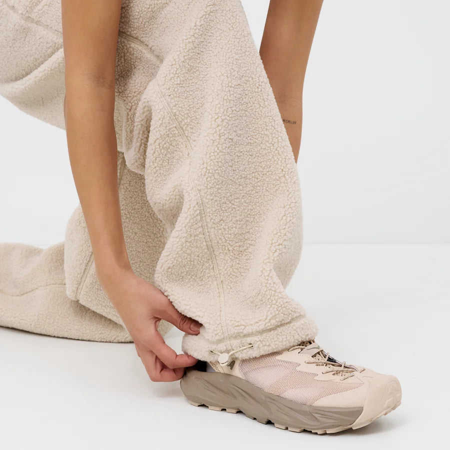 Cream Sherpa Fleece Jogger Pants