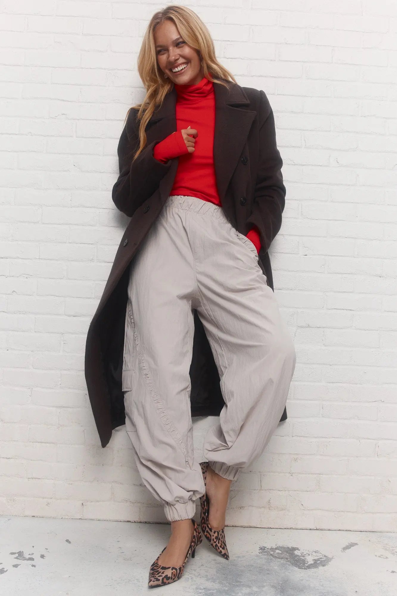 Pale Grey Loose Fit Trousers
