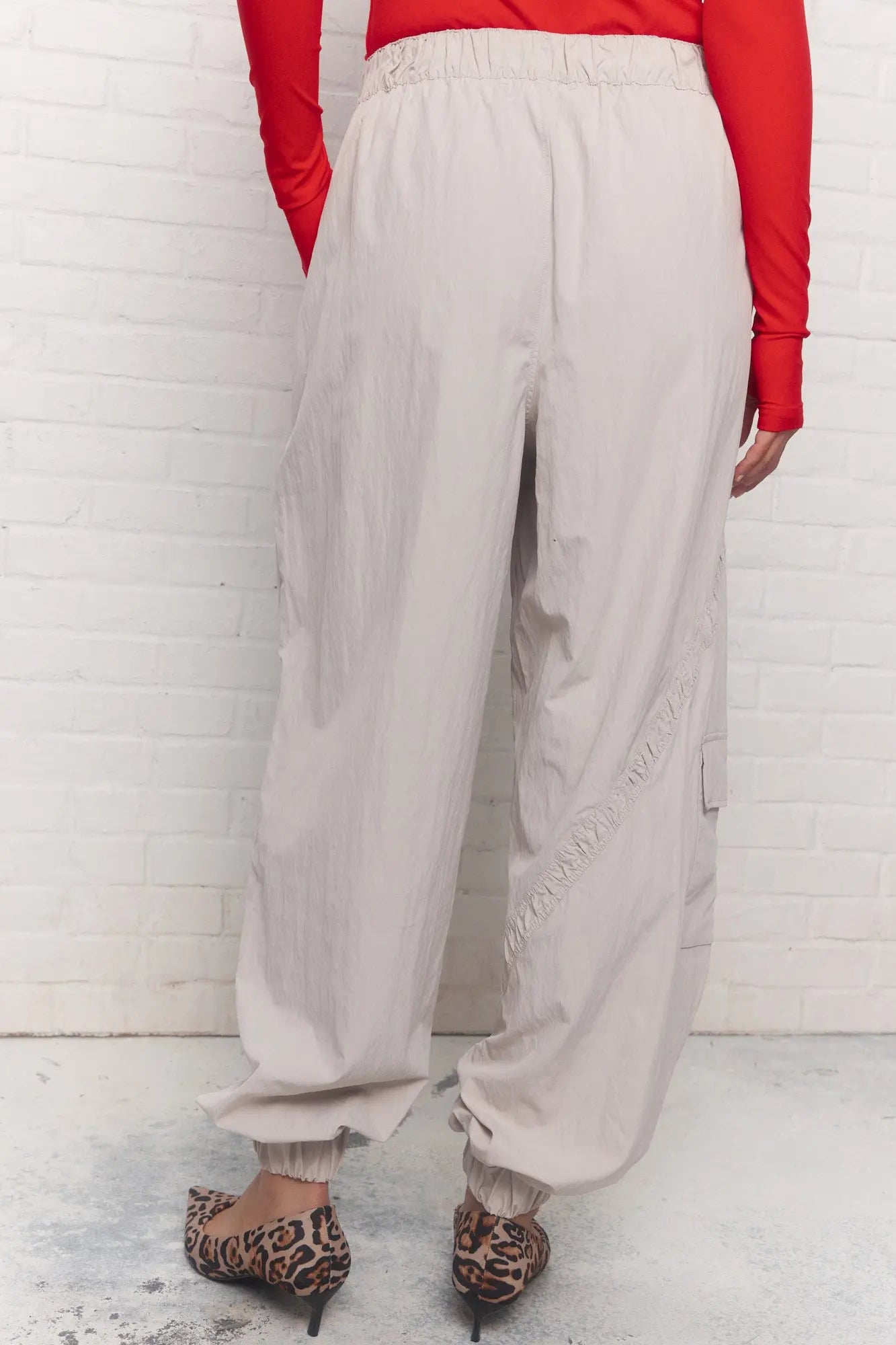 Pale Grey Loose Fit Trousers