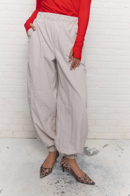 Pale Grey Loose Fit Trousers
