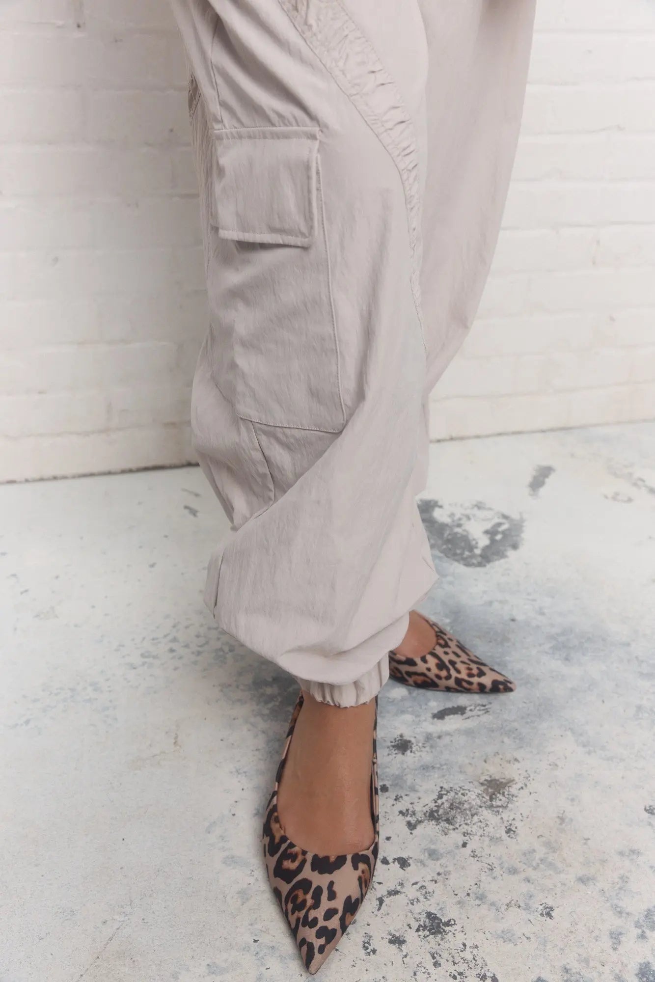 Pale Grey Loose Fit Trousers