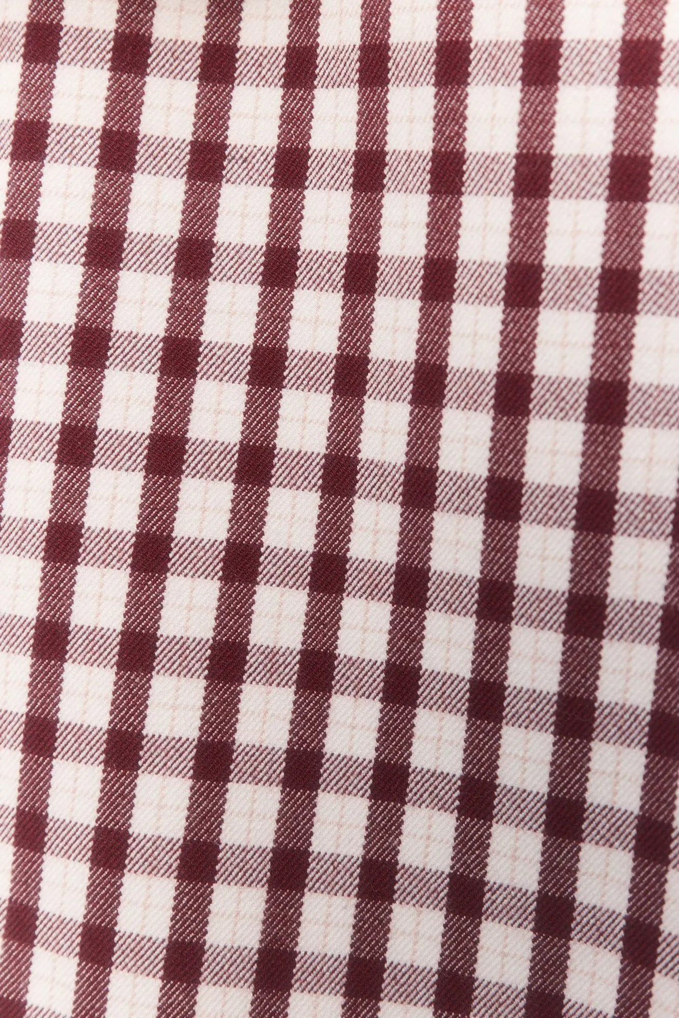 Red and White Plaid Hooded Shirt