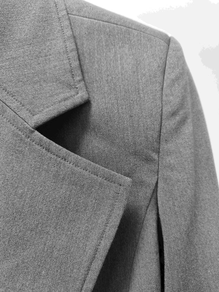 Grey Classic Fitted Blazer