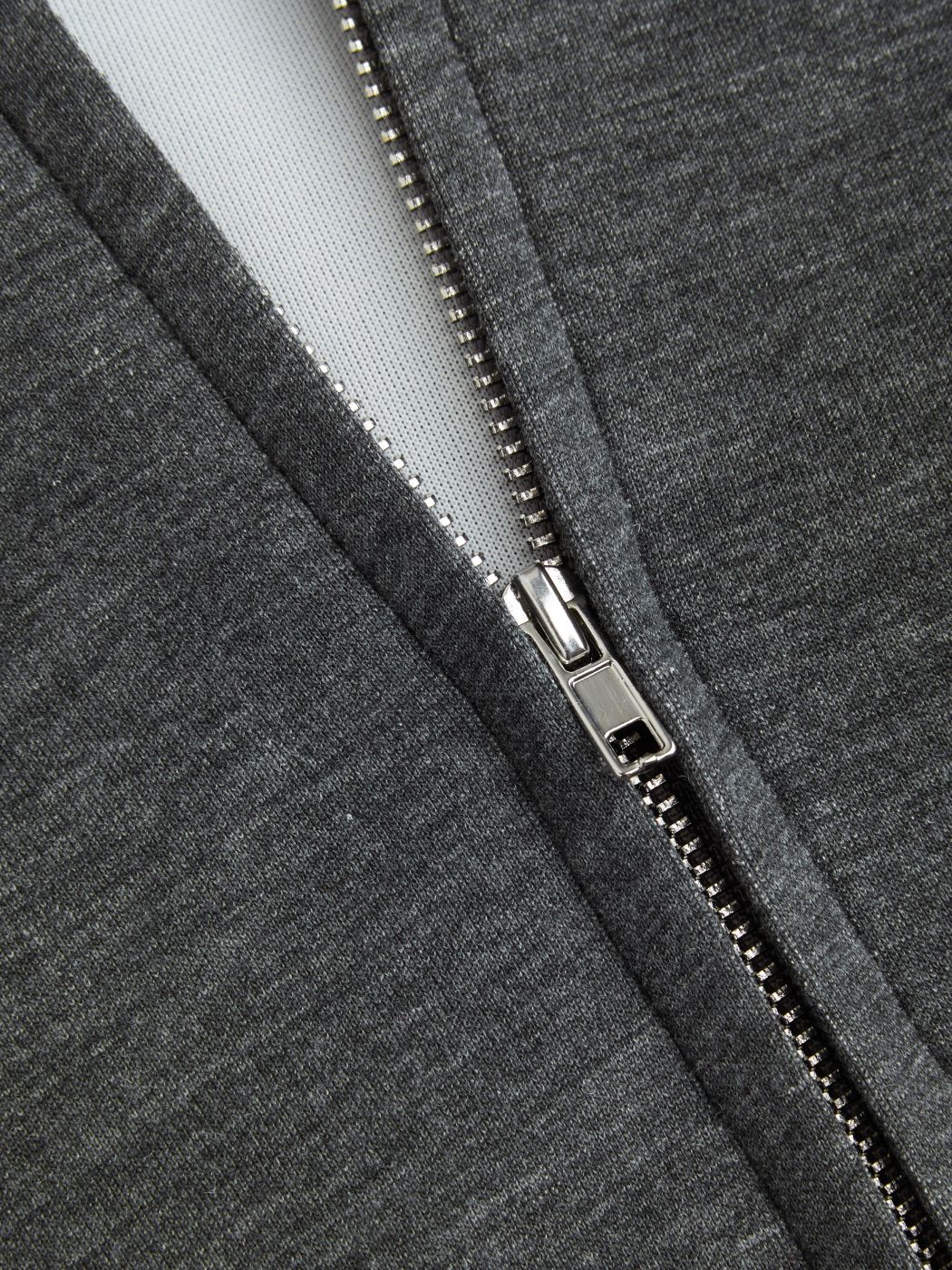 Grey Terry Gingham Lace Trim Hoodie