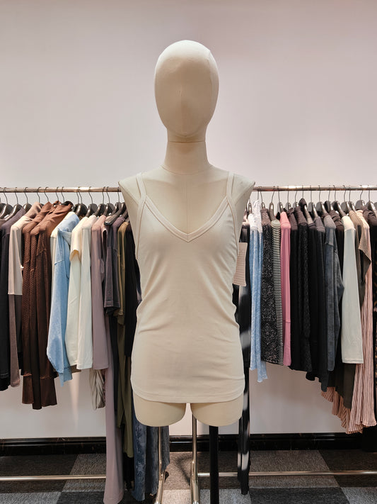 Cream V-neck Cami Top