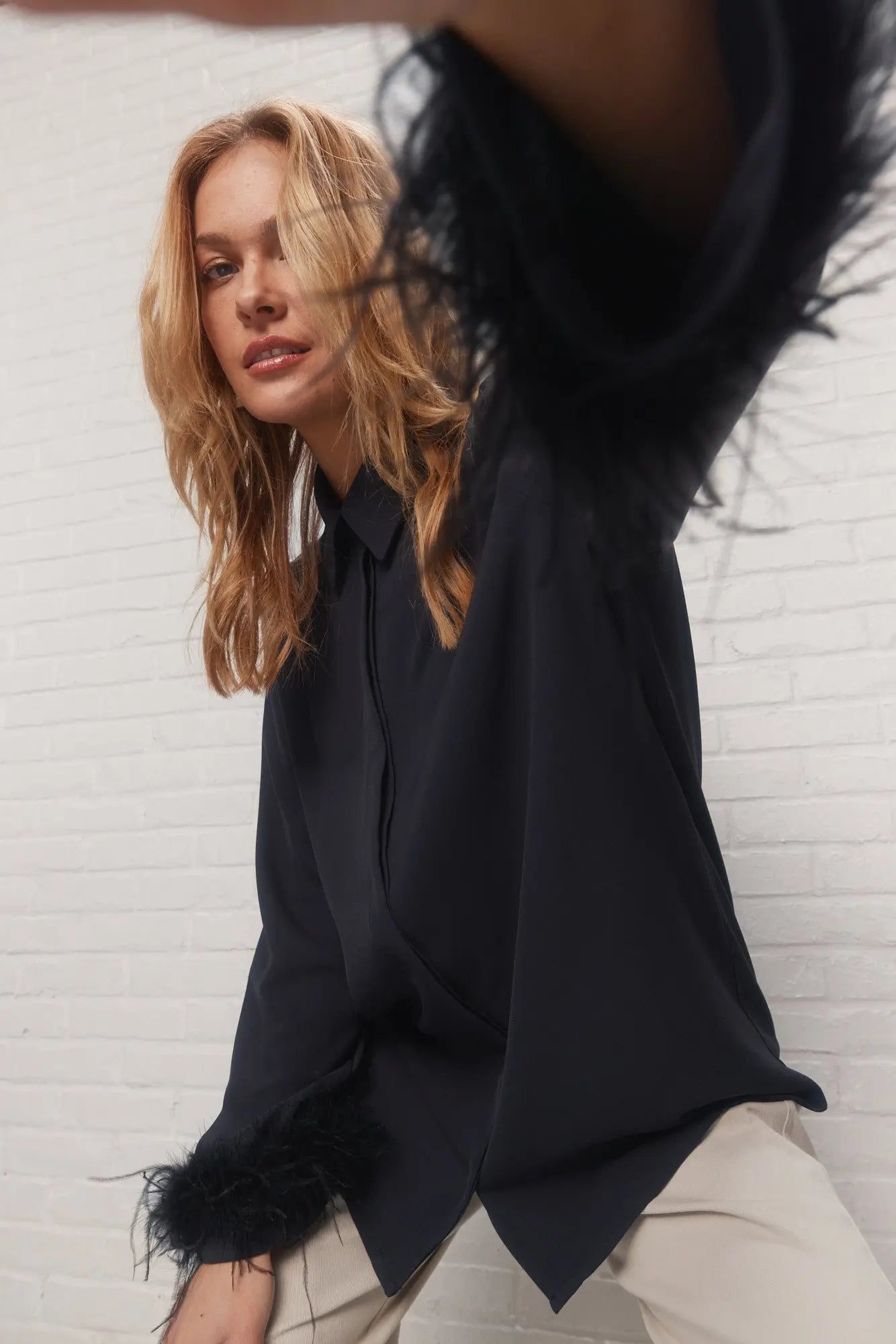 Dark Grey Feather Shirt