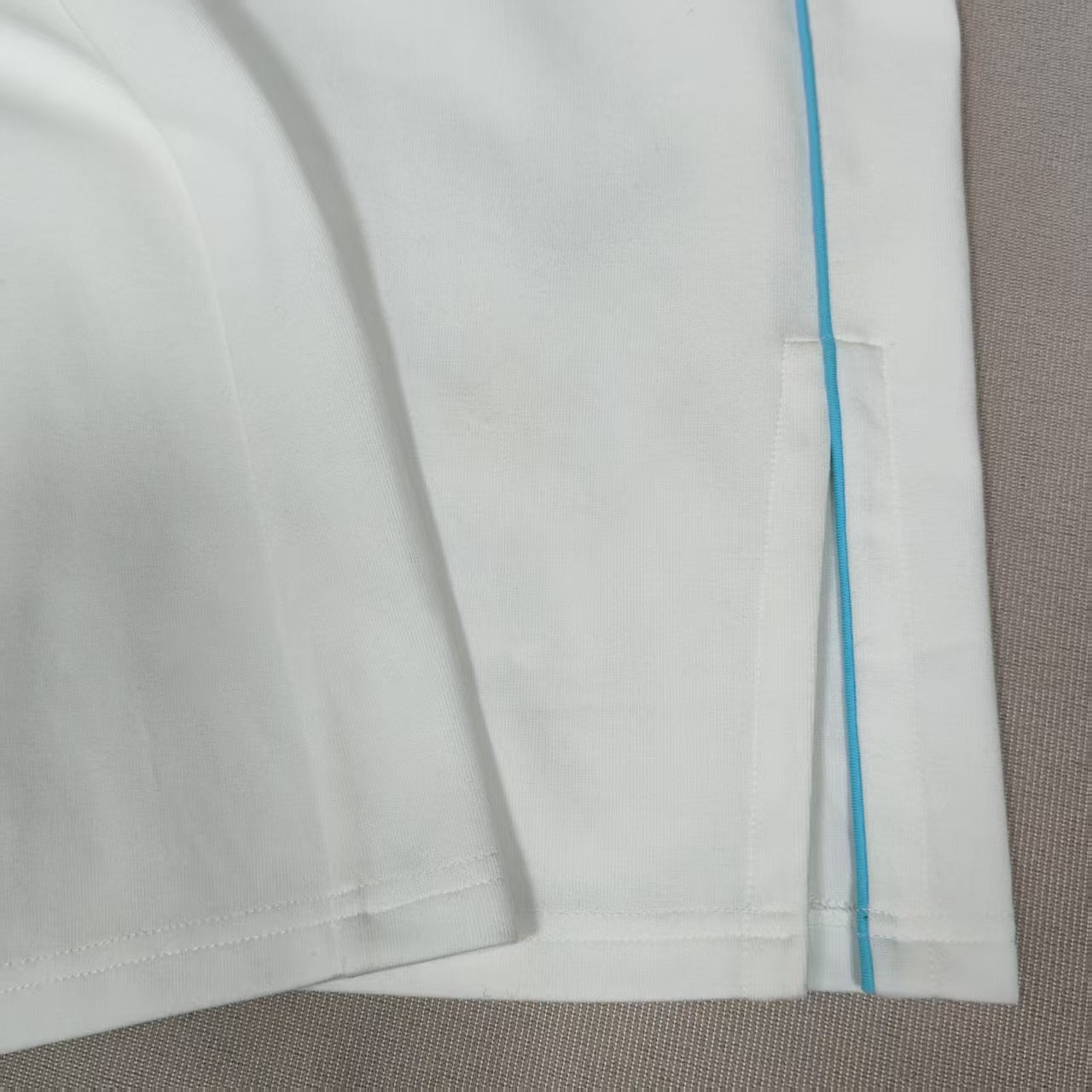 White Straight Leg Contrasting Trim Sweatpants