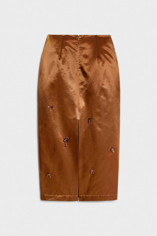 Bronze Handmade Embroidery-detail Skirt